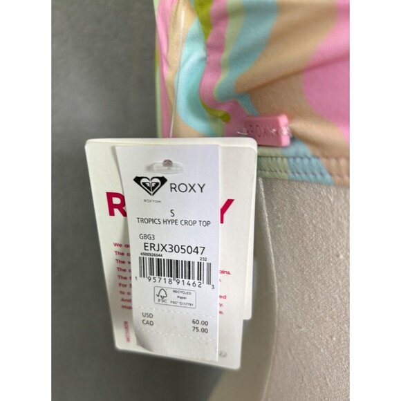 Roxy Juniors' Tropics Hype Cropped Tankini Top Multicolor Small New With Tag's. - Picture 5 of 7